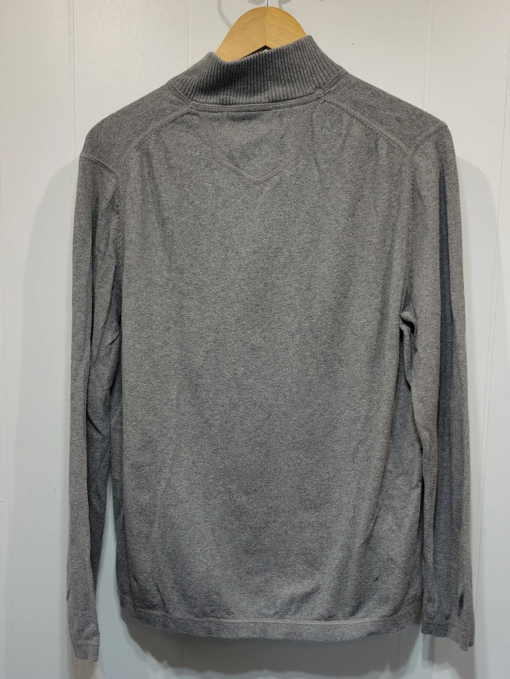 Eddie Bauer 1/4 Zip Heatheted Gray Sweater in‎ Mens size Large Office Casual